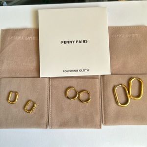Penny Pairs 3 Pairs of Gold Vermeil Earrings